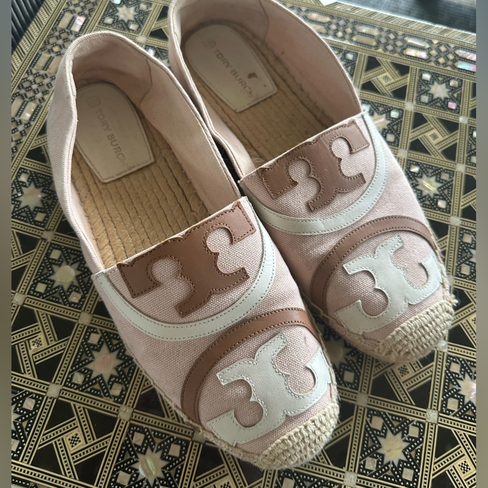 Tory Burch Poppy Espadrille 8.5 Pink and tan